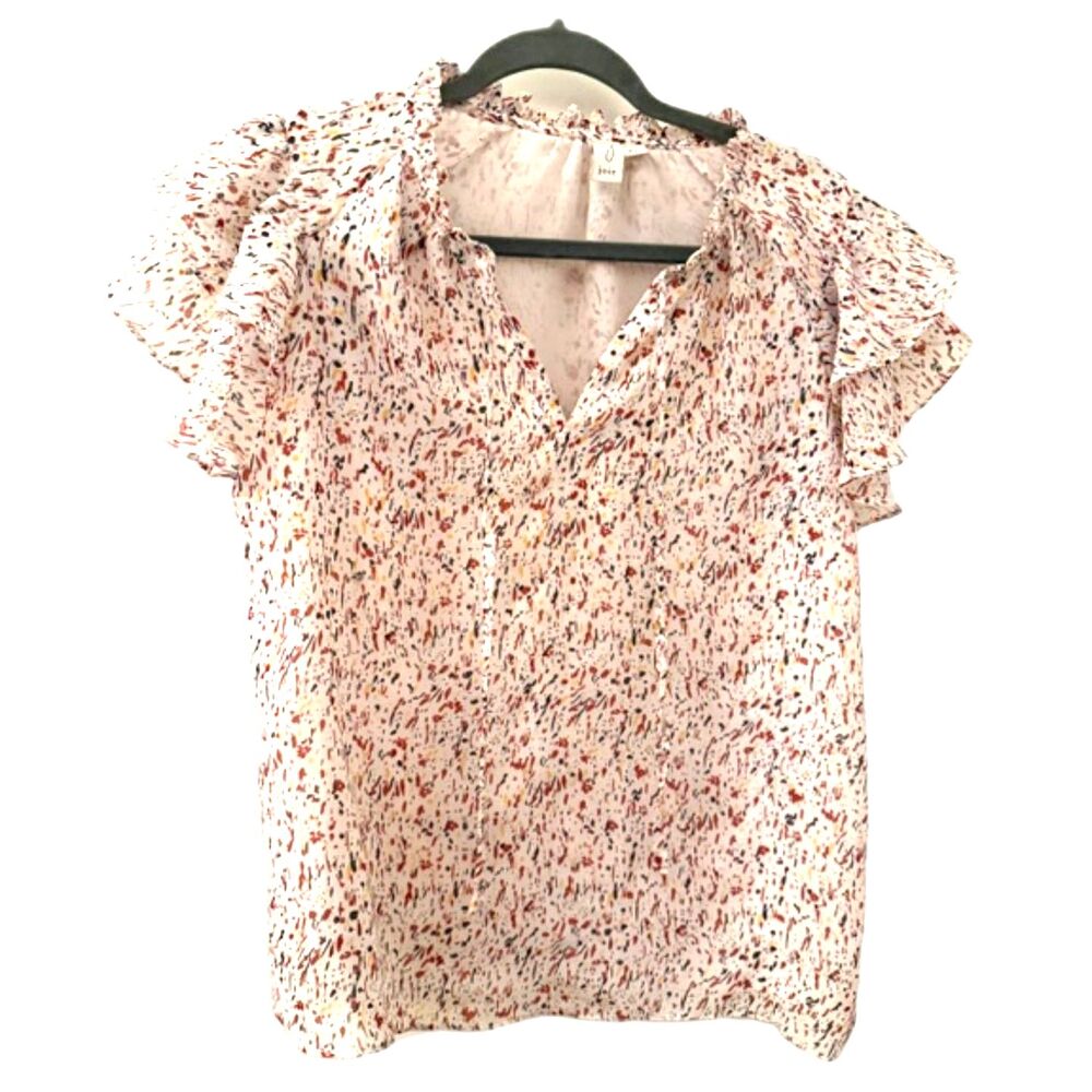 Joie Ruffle Sleeve Blouse Small Silk Style Top Feminine Lightweight Shirt